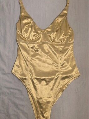 Gold Satin Bodysuit